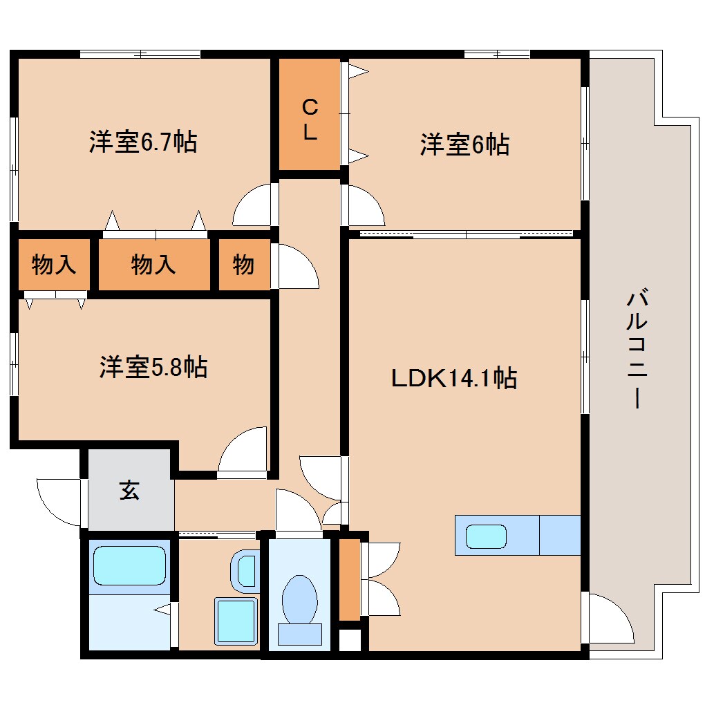 安倍川駅 徒歩26分 4階の物件間取画像