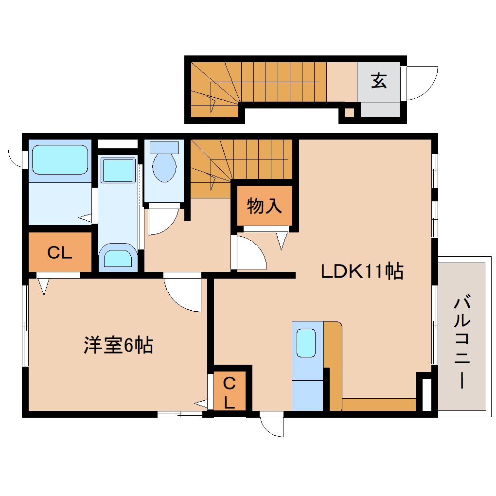 静岡駅 バス28分  丸子団地入口下車：停歩9分 2階の物件間取画像