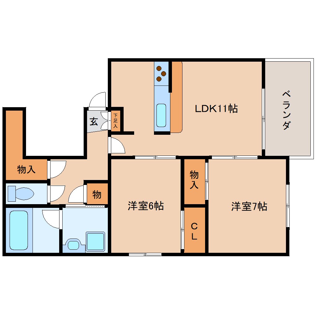 静岡駅 バス18分  竜南一丁目下車：停歩6分 3階の物件間取画像