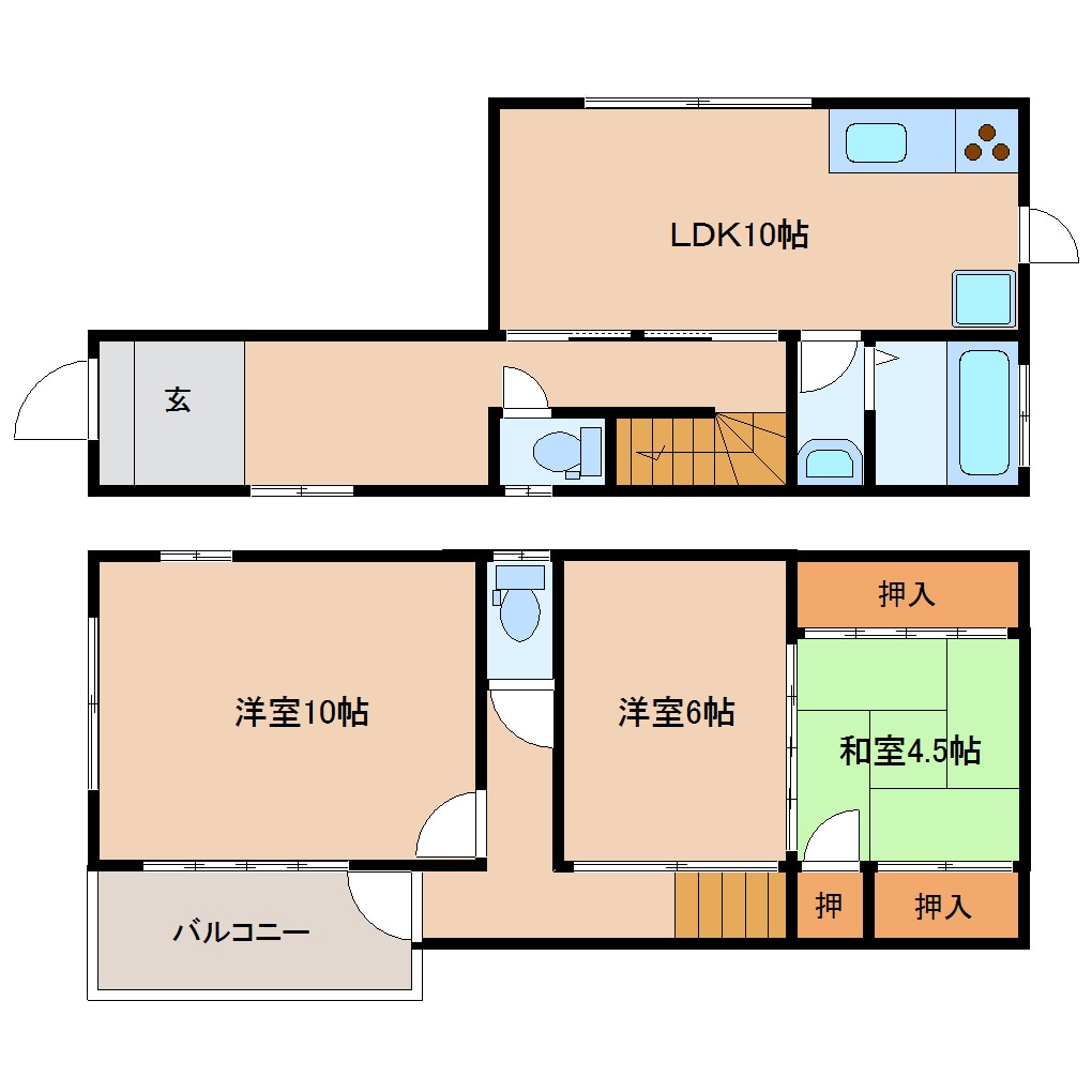 静岡駅 バス27分  変電所前下車：停歩7分 1-2階の物件間取画像