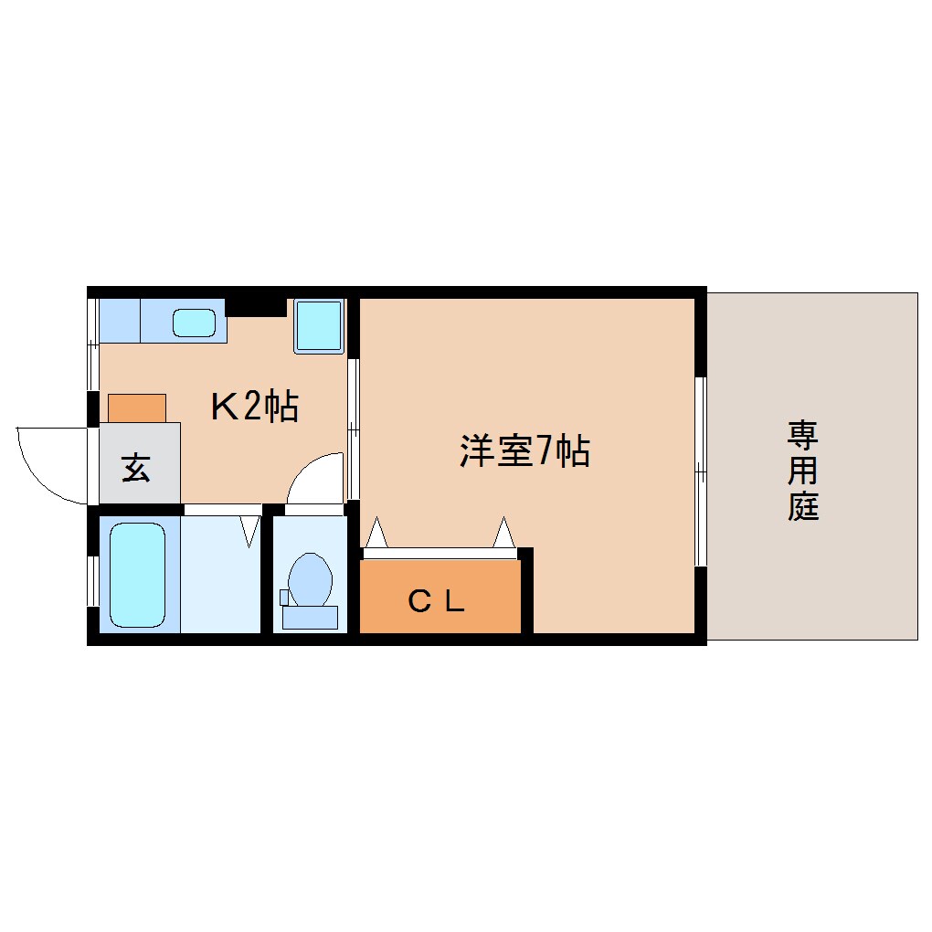 長沼駅 徒歩6分 1階の物件間取画像