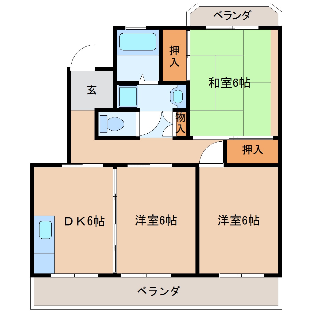 静岡駅 バス33分  千代公民館下車：停歩4分 3階の物件間取画像