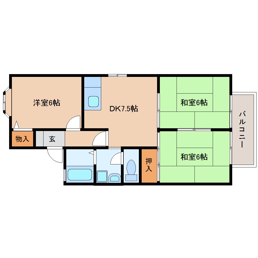 古庄駅 徒歩14分 2階の物件間取画像