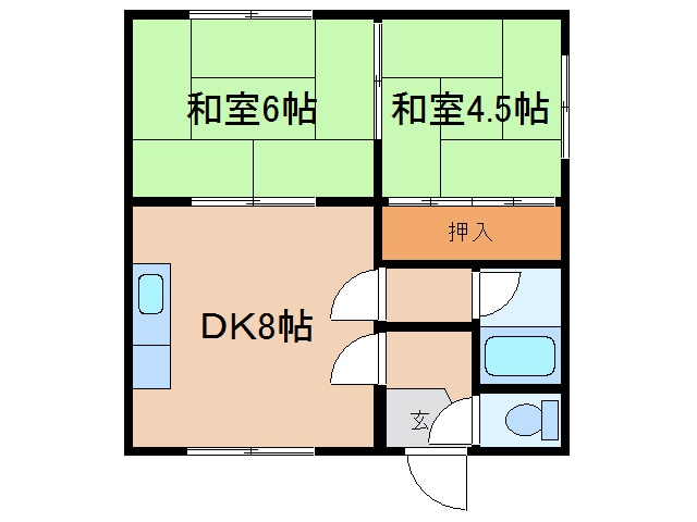 ハイツきくち（紫雲台）の物件間取画像