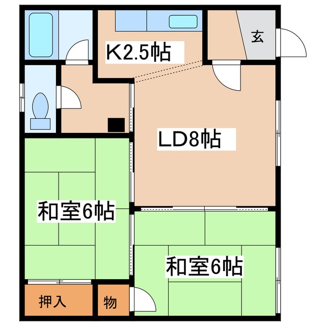 スカイハイツ（春採）の物件間取画像