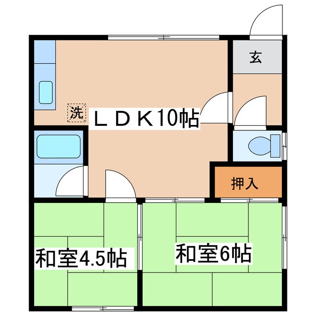 横川マンションＡの物件間取画像