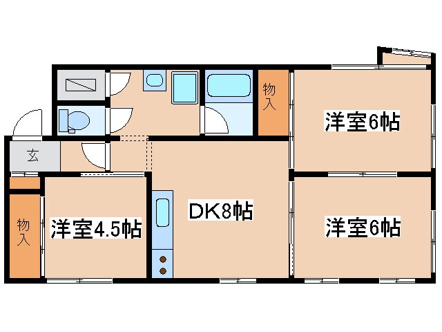 コーポ鶴ヶ岱の物件間取画像