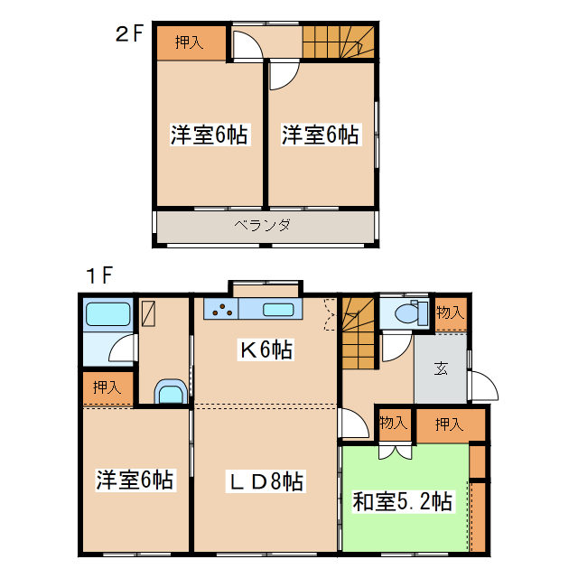 貝塚4-9-5貸家の物件間取画像