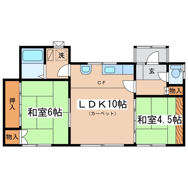 緑ヶ岡2-6-12貸家の物件間取画像