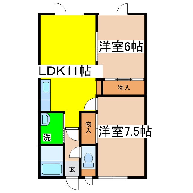 コーポサンシティの物件間取画像