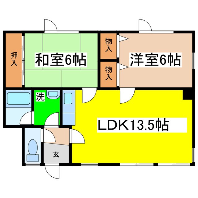 拓穂ハイツ（若葉４－４５）の物件間取画像