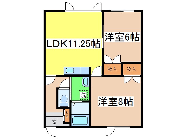 ひまわりハイツⅡの物件間取画像