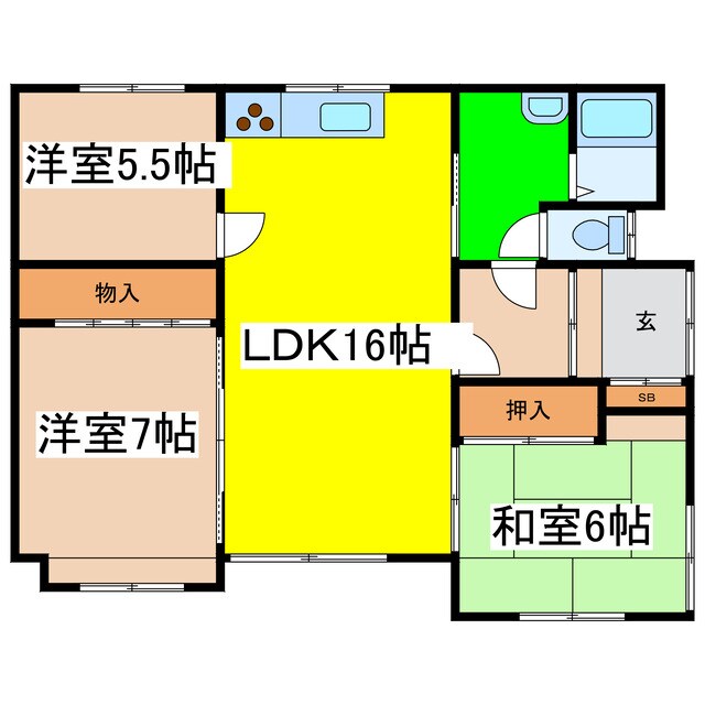 光陽町１８－１９テラスハウスの物件間取画像