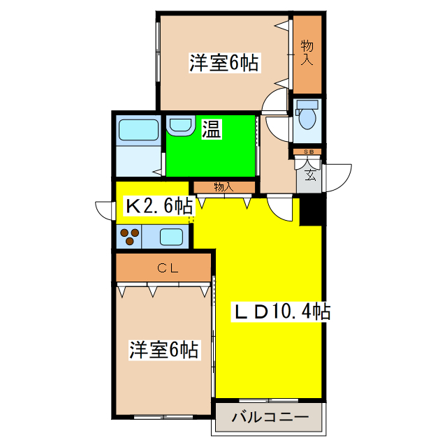 ブライズシーズン愛国東の物件間取画像