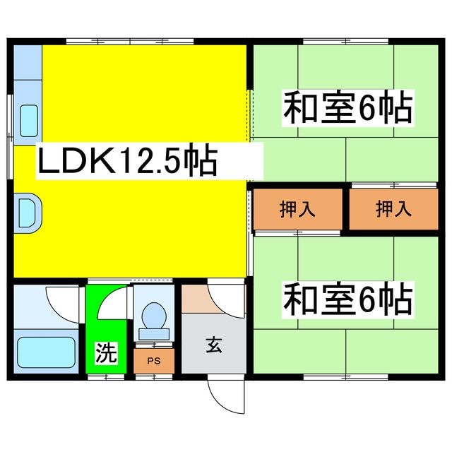 リバーハイツＡの物件間取画像