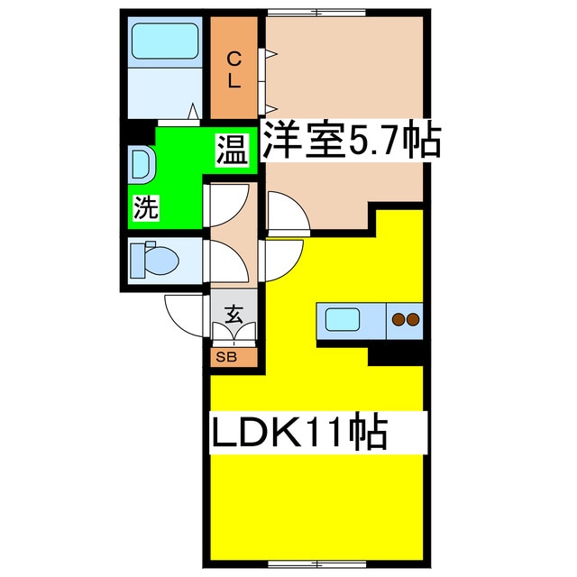 ハイツハピネスＡ館の物件間取画像