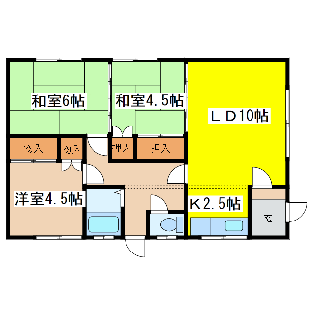 北園１－９－１２テラスハウスの物件間取画像