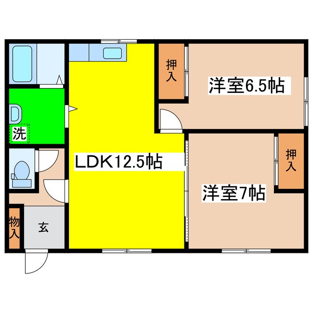 第2琴ハイツの物件間取画像