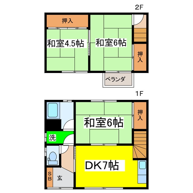 新富士町４－７－２テラスハウスの物件間取画像