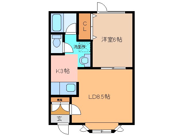 ﾒｿﾞﾝﾄﾞｰﾙﾊﾟｷﾗの物件間取画像