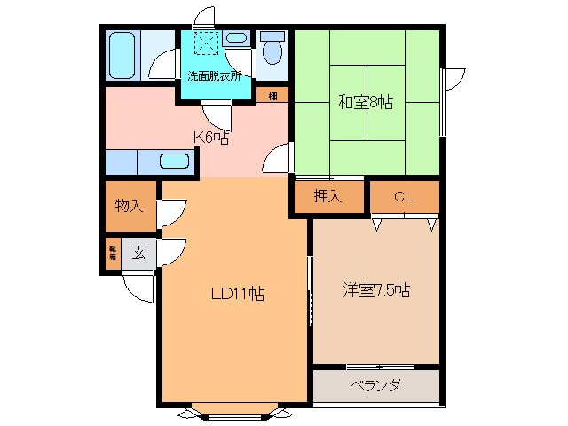 ｺｰﾎﾟ中村の物件間取画像