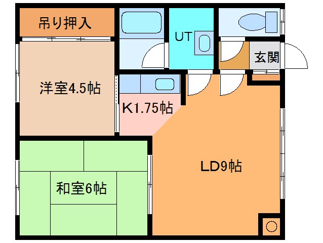 飛田ﾊｲﾂ B棟の物件間取画像