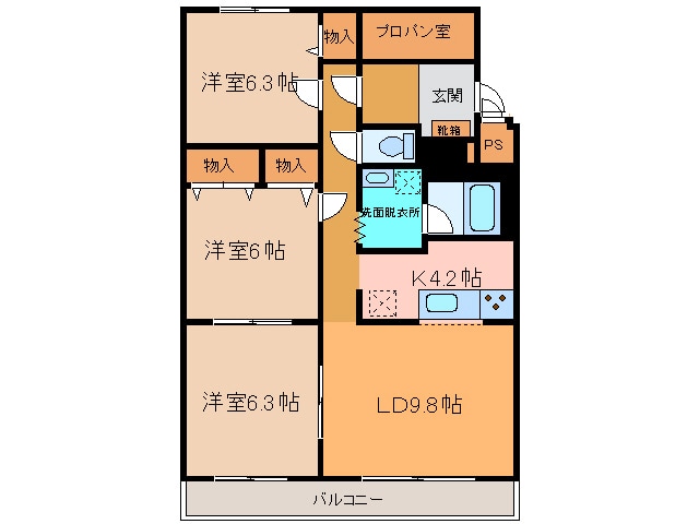 ｸﾞﾘｰﾝｵｰｸﾏﾝｼｮﾝの物件間取画像