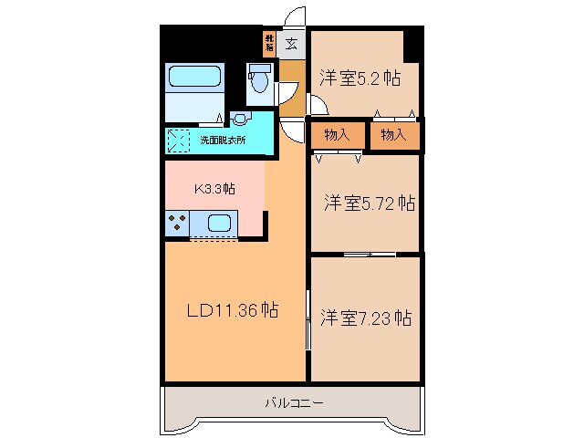 ｱｰﾍﾞｲﾝ重陽の物件間取画像