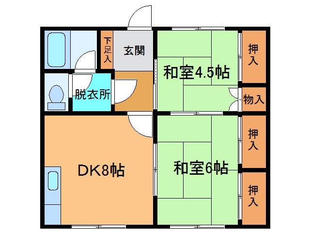 鹿瀬ﾊｲﾂの物件間取画像