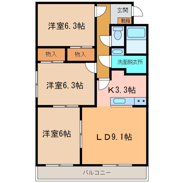 ｵﾘｴﾝﾄ20Eの物件間取画像