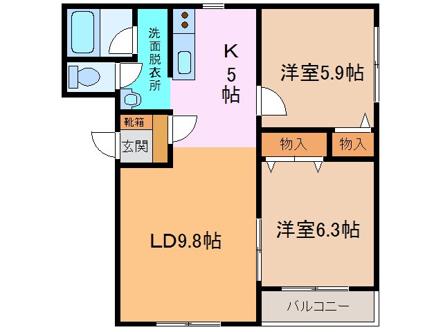 ﾋﾟｭｱﾗｲﾌ115の物件間取画像