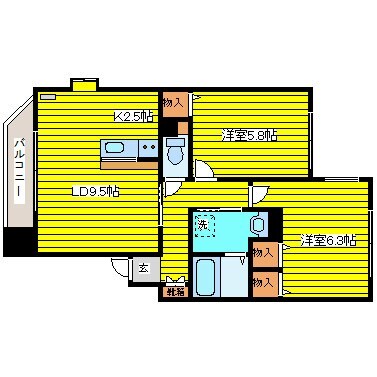 新道東駅 徒歩3分 2階の物件間取画像