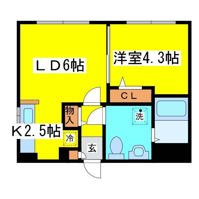 東区役所前駅 徒歩5分 3階の物件間取画像