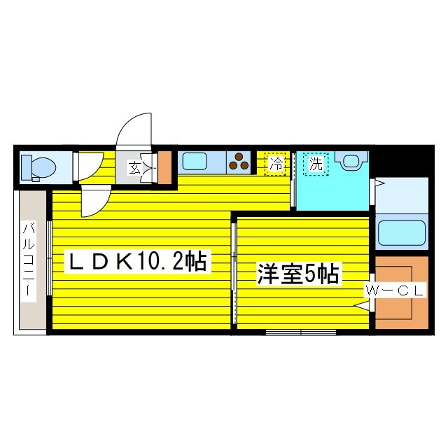 新道東駅 徒歩2分 2階の物件間取画像