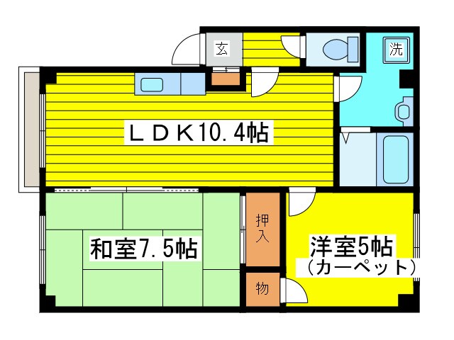 大友パークマンションの物件間取画像