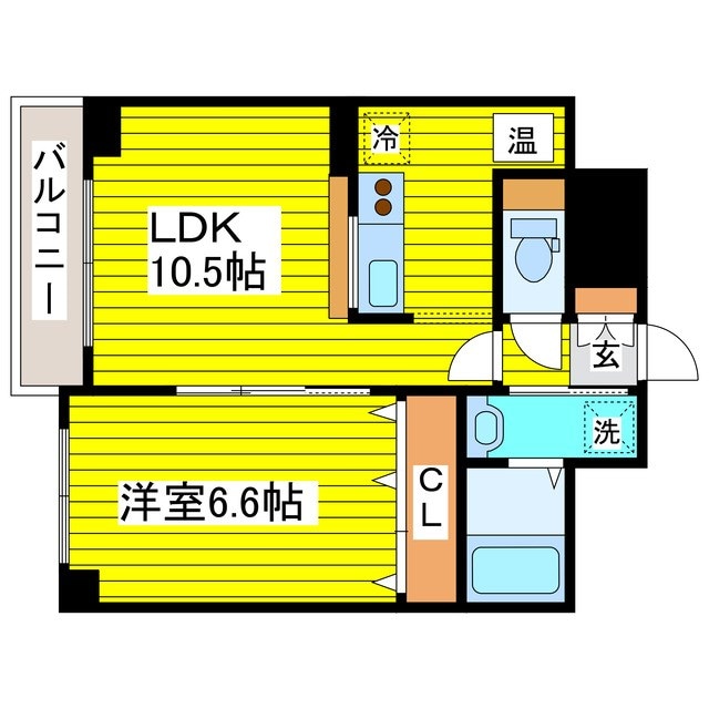 東区役所前駅 徒歩10分 14階の物件間取画像