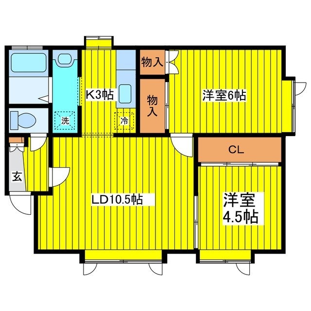 元町駅 徒歩19分 2階の物件間取画像