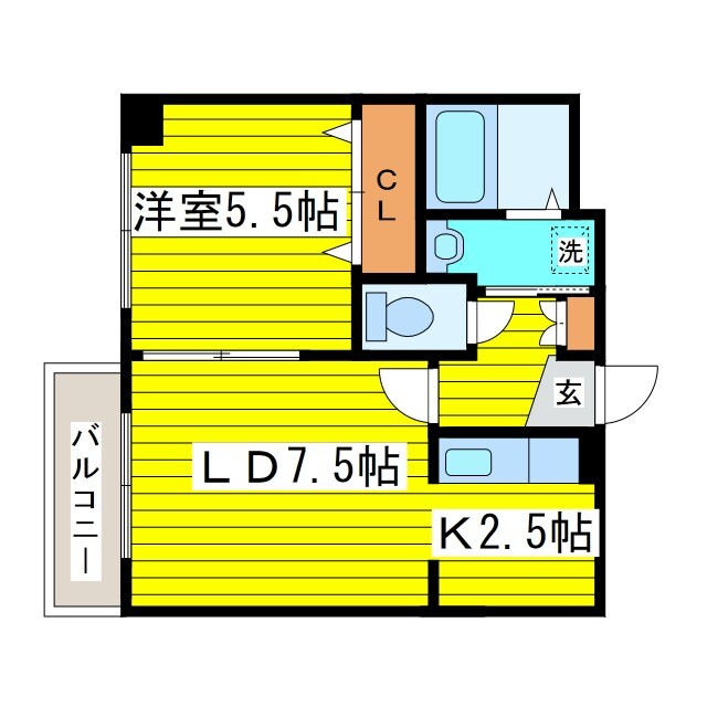 東区役所前駅 徒歩8分 4階の物件間取画像