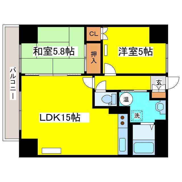 苗穂駅 徒歩18分 10階の物件間取画像