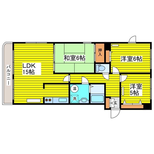 苗穂駅 徒歩18分 3階の物件間取画像