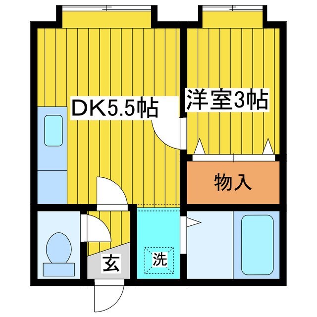 東区役所前駅 徒歩6分 2階の物件間取画像