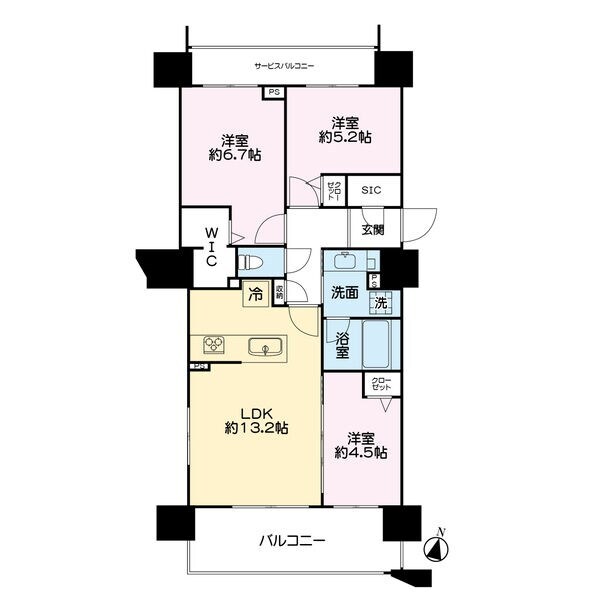 北１８条駅 徒歩6分 10階の物件間取画像