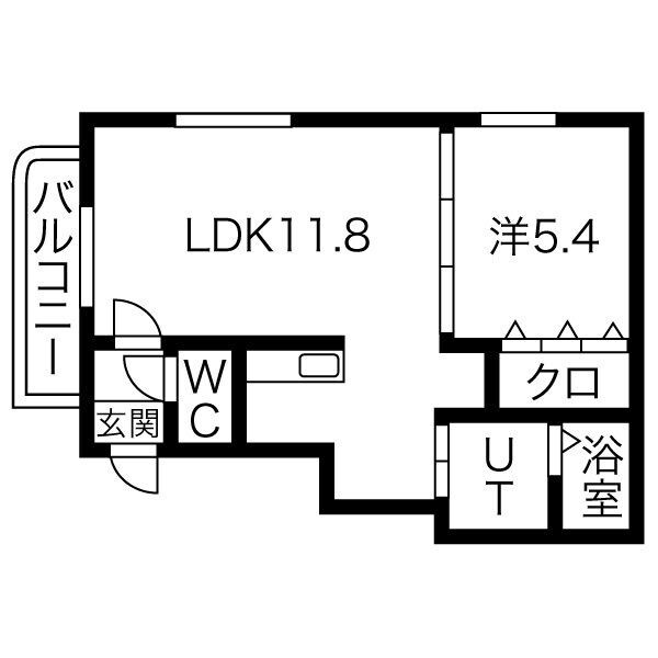 北２４条駅 徒歩10分 1階の物件間取画像