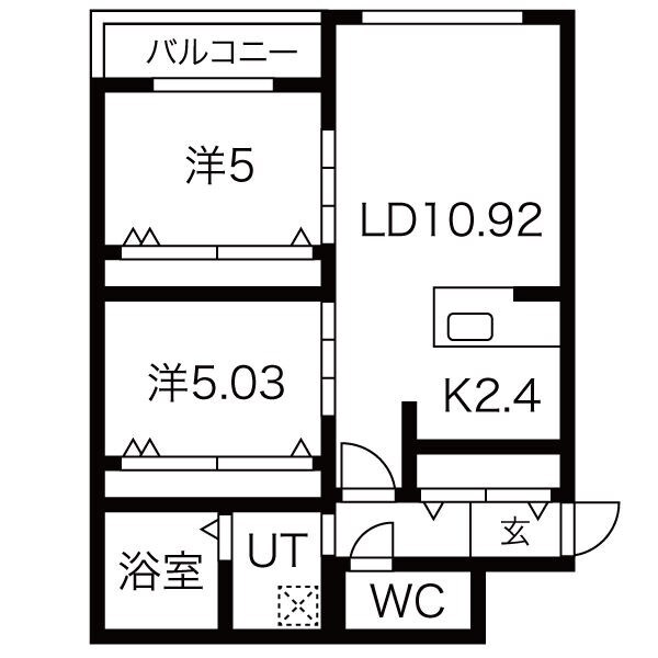 東区役所前駅 徒歩9分 4階の物件間取画像