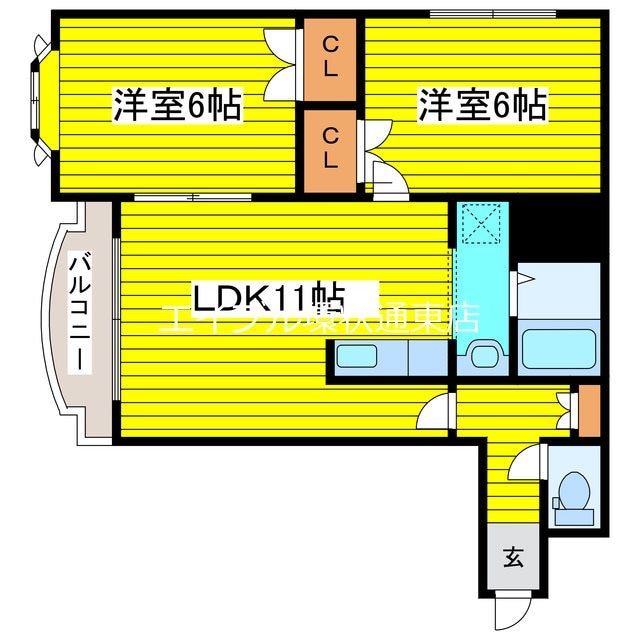 西２８丁目駅 徒歩30分 4階の物件間取画像