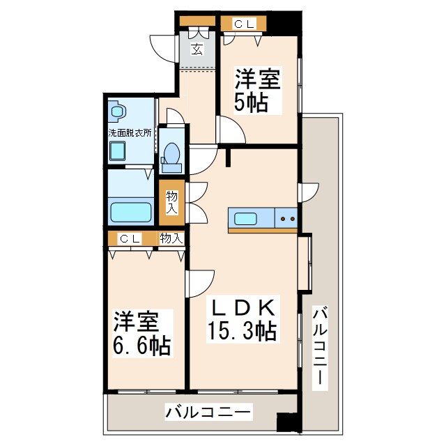 サンロージュ水前寺公園の物件間取画像