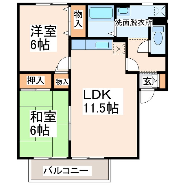 食糧事務所前 徒歩5分 1階の物件間取画像