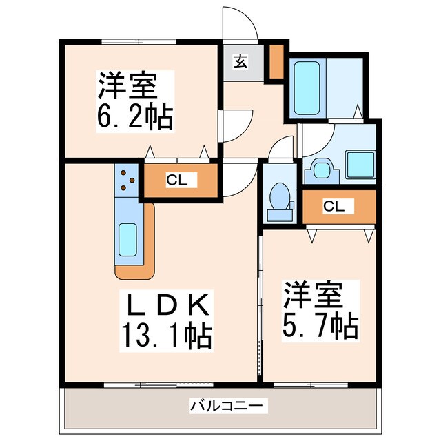 クロノス30新町Ⅱの物件間取画像