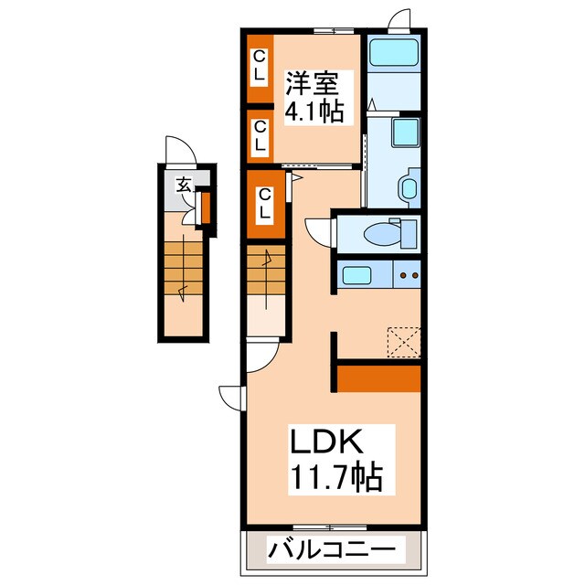 渡鹿 徒歩3分 1-2階の物件間取画像