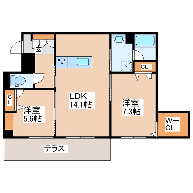 シャーメゾンローツェ国府の物件間取画像